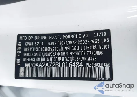 2011 Porsche Panamera 4 from USA, damaged, VIN WP0AA2A72BL016484